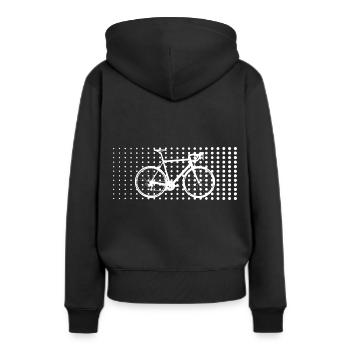 Rennrad - Frauen Premium Bio Hoodie - Schwarz - Hinten - Julia (174cm)