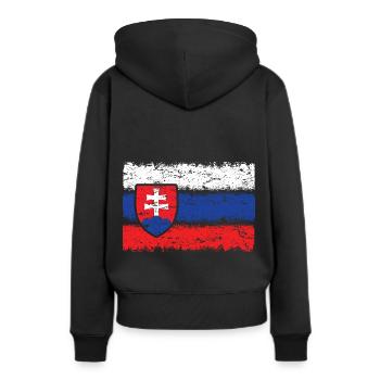 Slovaquie Europe - Sweat à capuche Premium bio Femme - noir - Dos - Julia (174cm)