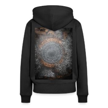 Calligraffiti - Portal - Frauen Premium Bio Hoodie - Schwarz - Hinten - Julia (174cm)