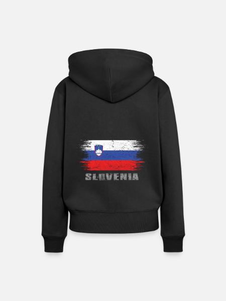 Slowenien - Frauen Premium Bio Hoodie - Schwarz