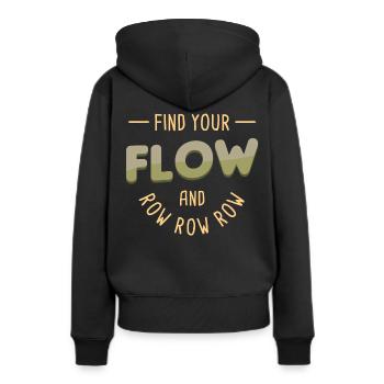 Rangée Rangée Rangée - Sweat à capuche Premium bio Femme - noir - Dos - Julia (174cm)