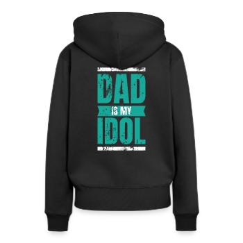 Vater und Sohn - Frauen Premium Bio Hoodie - Schwarz - Hinten - Julia (174cm)