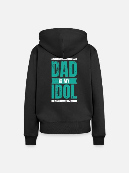 Vater und Sohn - Frauen Premium Bio Hoodie - Schwarz