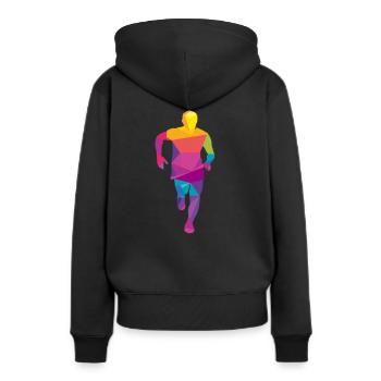 Running Jogging Running Running Gift - Sweat à capuche Premium bio Femme - noir - Dos - Julia (174cm)