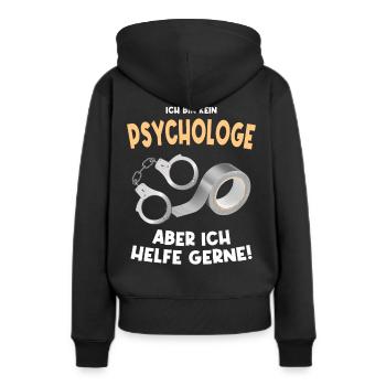 Kein Psychologe Psychologie Tape Handschellen - Frauen Premium Bio Hoodie - Schwarz - Hinten - Julia (174cm)
