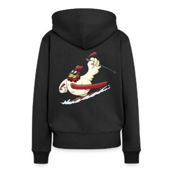 Ski Aplin Abfahrt Tiefschnee Geschenk Idee - Frauen Premium Bio Hoodie - Schwarz - Hinten - Julia (174cm)