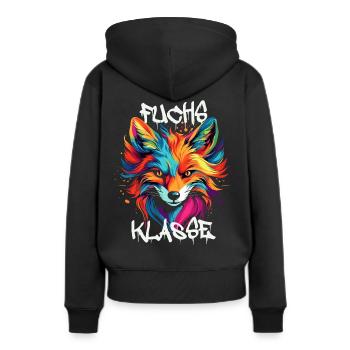 Graffiti Fuchsklasse Grundschule Klassentier - Frauen Premium Bio Hoodie - Schwarz - Hinten - Julia (174cm)