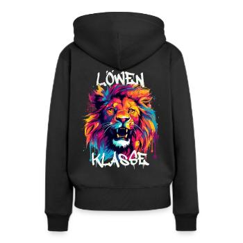 Graffiti Löwenklasse Grundschule Klassentier - Frauen Premium Bio Hoodie - Schwarz - Hinten - Julia (174cm)