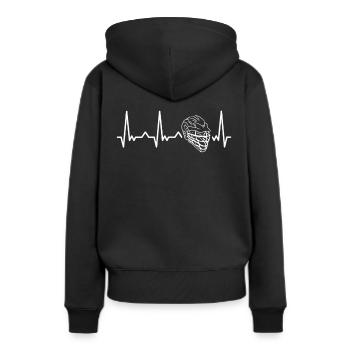 Lacrosse Sport Lacrosse Spieler - Frauen Premium Bio Hoodie - Schwarz - Hinten - Julia (174cm)