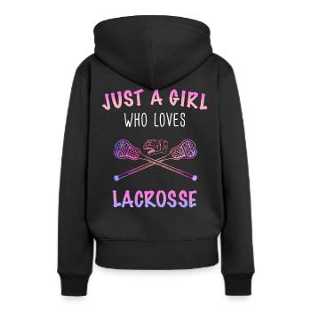Lacrosse Sport Lacrosse Spieler - Frauen Premium Bio Hoodie - Schwarz - Hinten - Julia (174cm)