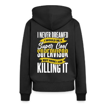 Profession de superviseur - Sweat à capuche Premium bio Femme - noir - Dos - Julia (174cm)