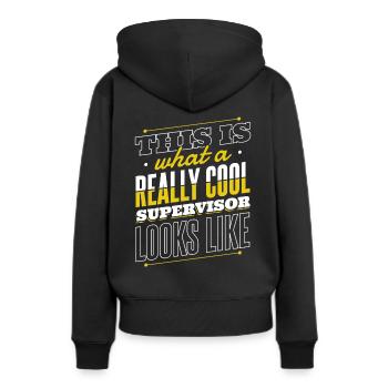 Profession de superviseur - Sweat à capuche Premium bio Femme - noir - Dos - Julia (174cm)