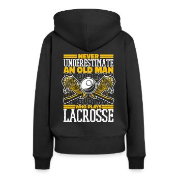 Lacrosse Sport Lacrosse Spieler - Frauen Premium Bio Hoodie - Schwarz - Hinten - Julia (174cm)