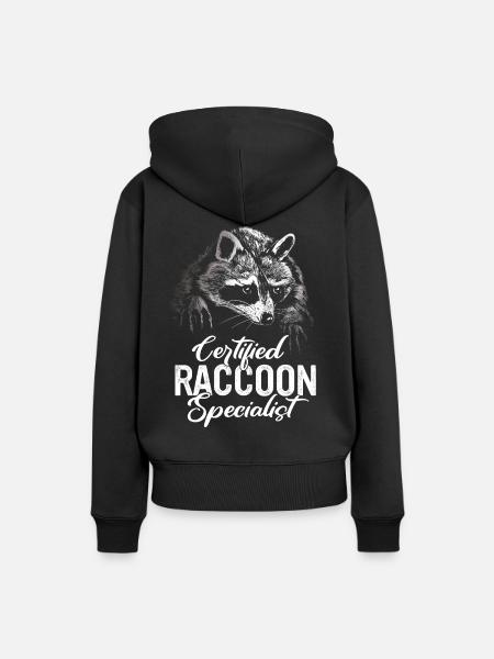 Waschbär - Frauen Premium Bio Hoodie - Schwarz
