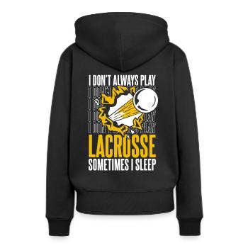 Lacrosse Sport Lacrosse Spieler - Frauen Premium Bio Hoodie - Schwarz - Hinten - Julia (174cm)