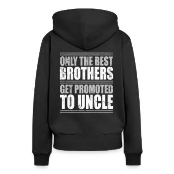 Oncle Fmie Grand-oncle Oncle - Sweat à capuche Premium bio Femme - noir - Dos - Julia (174cm)