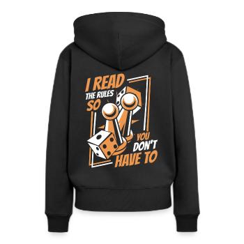 Jeux de société Jeux de société Jeux de société - Sweat à capuche Premium bio Femme - noir - Dos - Julia (174cm)