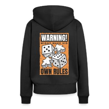 Jeux de société Jeux de société Jeux de société - Sweat à capuche Premium bio Femme - noir - Dos - Julia (174cm)