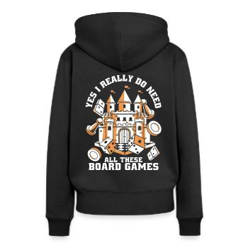 Jeux de société Jeux de société Jeux de société - Sweat à capuche Premium bio Femme - noir - Dos - Julia (174cm)