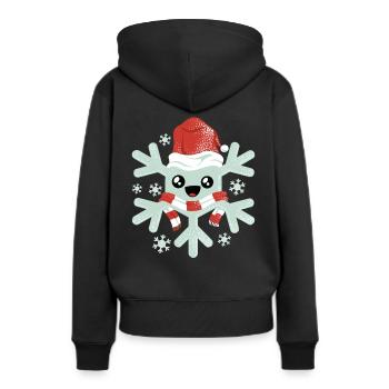 Flocon de neige Flocons de neige Neige de Noël - Sweat à capuche Premium bio Femme - noir - Dos - Julia (174cm)