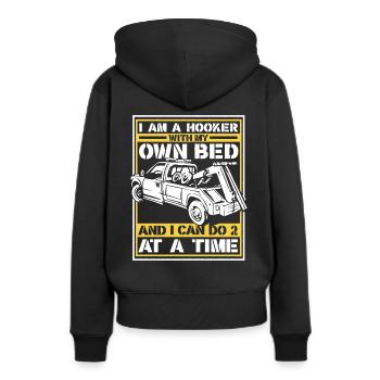 Abschleppwagen Truck Abschlepper - Frauen Premium Bio Hoodie - Schwarz - Hinten - Julia (174cm)