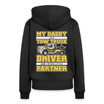 Abschleppwagen Truck Abschlepper - Frauen Premium Bio Hoodie - Schwarz - Hinten - Julia (174cm)