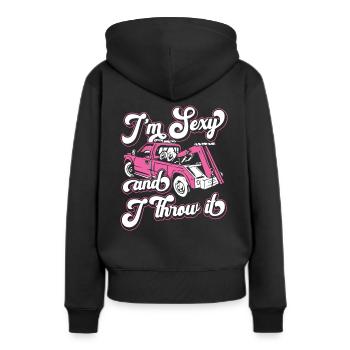 Abschleppwagen Truck Abschlepper - Frauen Premium Bio Hoodie - Schwarz - Hinten - Julia (174cm)