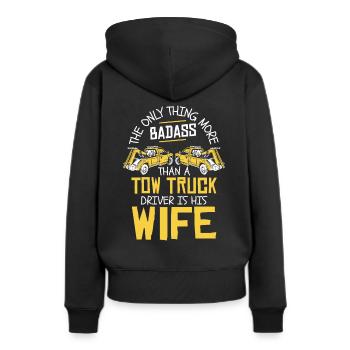 Abschleppwagen Truck Abschlepper - Frauen Premium Bio Hoodie - Schwarz - Hinten - Julia (174cm)