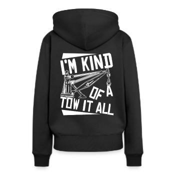 Abschleppwagen Truck Abschlepper - Frauen Premium Bio Hoodie - Schwarz - Hinten - Julia (174cm)