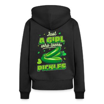 Concombre Concombre Concombre Concombre Aneth alimentaire - Sweat à capuche Premium bio Femme - noir - Dos - Julia (174cm)