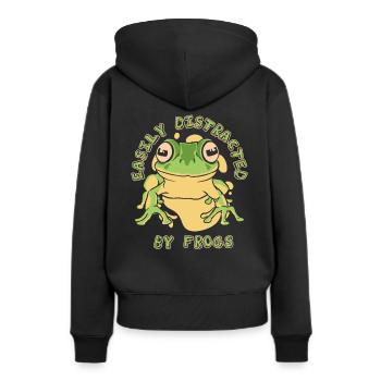 Crapaud grenouille - Sweat à capuche Premium bio Femme - noir - Dos - Julia (174cm)
