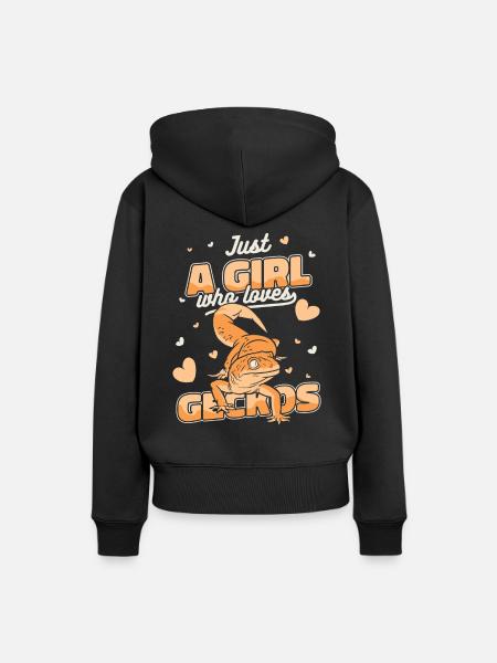 Gecko Geckos Echse - Frauen Premium Bio Hoodie - Schwarz