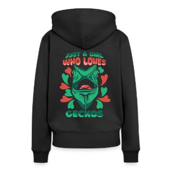 Lézard de Gecko Gecko - Sweat à capuche Premium bio Femme - noir - Dos - Julia (174cm)