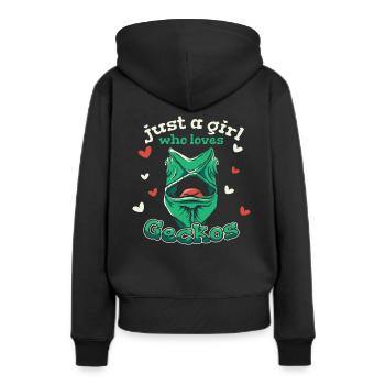 Lézard de Gecko Gecko - Sweat à capuche Premium bio Femme - noir - Dos - Julia (174cm)