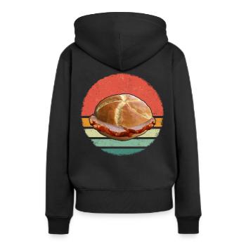 Leberkäs Bayern Leberkas Semmel Fleischkäse - Sweat à capuche Premium bio Femme - noir - Dos - Julia (174cm)