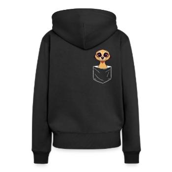Erdmännchen Scharrtier Tier - Frauen Premium Bio Hoodie - Schwarz - Hinten - Julia (174cm)