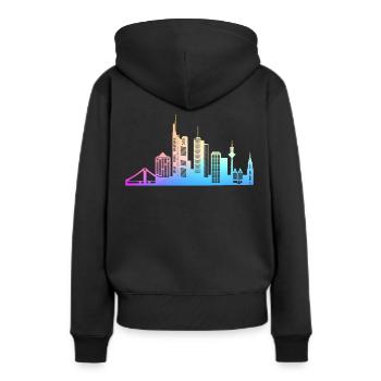 Frankfurt Hessen Deutschland Frankfurter - Frauen Premium Bio Hoodie - Schwarz - Hinten - Julia (174cm)