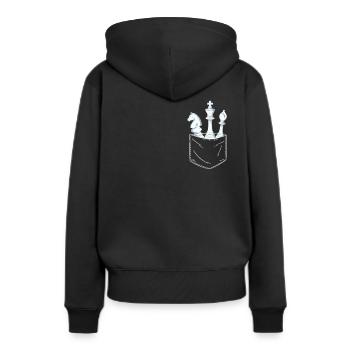 Échecs Joueur d’échecs Figurine d’échecs - Sweat à capuche Premium bio Femme - noir - Dos - Julia (174cm)