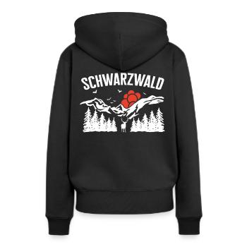 Schwarzwald Schwarzwälder Baden-Württemberg - Frauen Premium Bio Hoodie - Schwarz - Hinten - Julia (174cm)