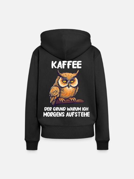 Nachteule Eule Eulen Vogel - Frauen Premium Bio Hoodie - Schwarz