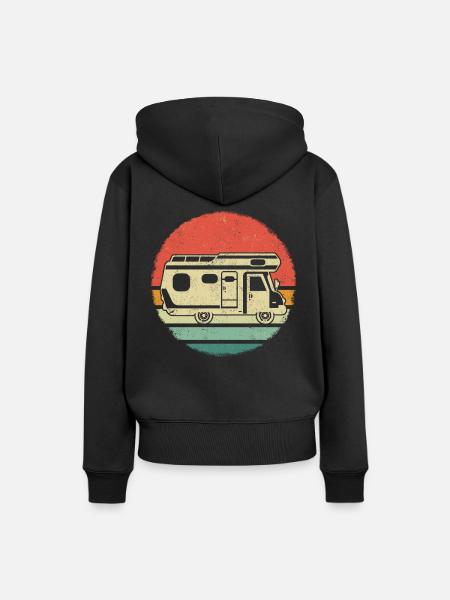 Camping Wohnwagen Camper - Frauen Premium Bio Hoodie - Schwarz