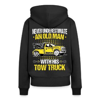 Abschleppwagen Truck Abschlepper - Frauen Premium Bio Hoodie - Schwarz - Hinten - Julia (174cm)