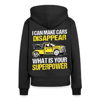 Abschleppwagen Truck Abschlepper - Frauen Premium Bio Hoodie - Schwarz - Hinten - Julia (174cm)