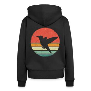 Colibri Colibri Colibri Oiseau Colibri Animal - Sweat à capuche Premium bio Femme - noir - Dos - Julia (174cm)