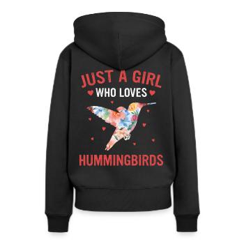 Colibri Colibri Colibri Oiseau Colibri Animal - Sweat à capuche Premium bio Femme - noir - Dos - Julia (174cm)