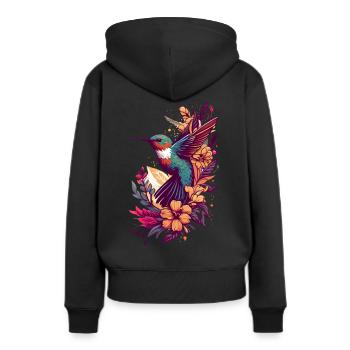 Colibri Colibri Colibri Oiseau Colibri Animal - Sweat à capuche Premium bio Femme - noir - Dos - Julia (174cm)