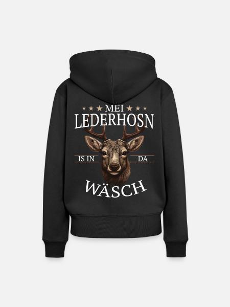 Hirsch Trachtenshirt Geweih Hirsche - Frauen Premium Bio Hoodie - Schwarz
