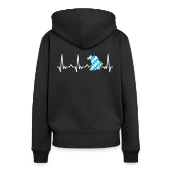 Freistaat Bayern Bayrisch - Frauen Premium Bio Hoodie - Schwarz - Hinten - Julia (174cm)