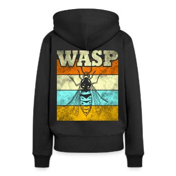 Wespe - Frauen Premium Bio Hoodie - Schwarz - Hinten - Julia (174cm)