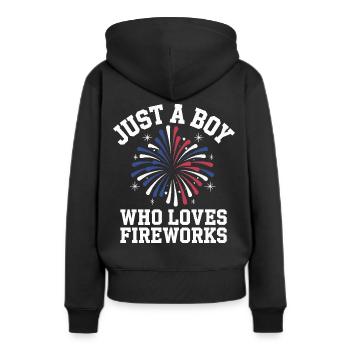 Pyrotechnie Feux d’artifice Pyrotechnie - Sweat à capuche Premium bio Femme - noir - Dos - Julia (174cm)
